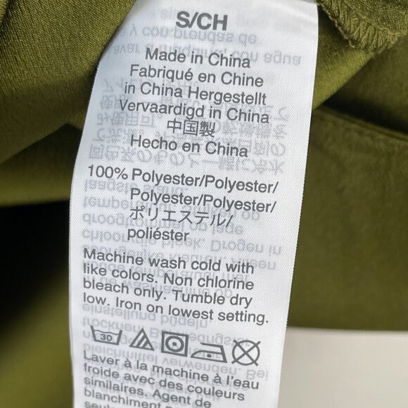 J Crew Womens Small Moss Green Blouse 3/4 Sleeve Shirt Top V Neck - Picture 5 of 12